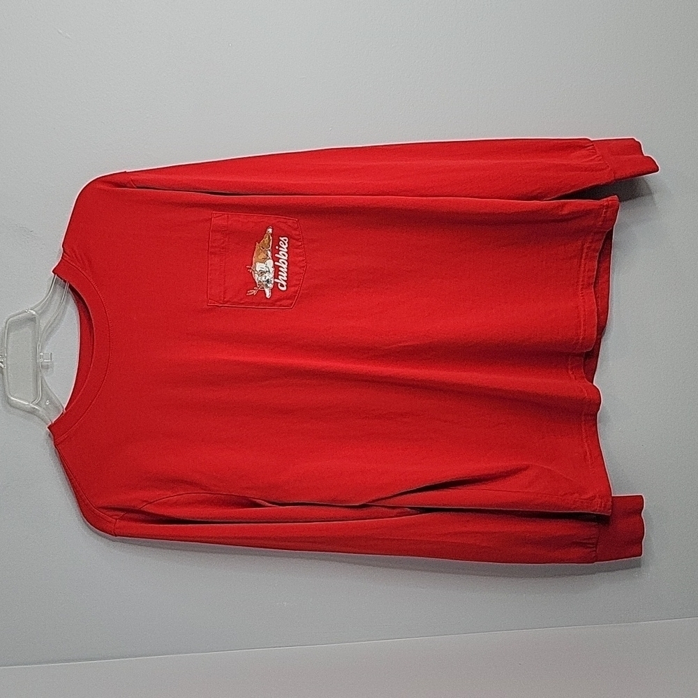 Chubbies crewneck long sleeve red pocket tee Small